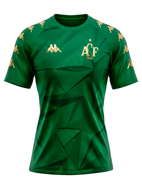 Camiseta Supporter Modest Chapecoense - Feminina - Verde Escuro e Dourado 