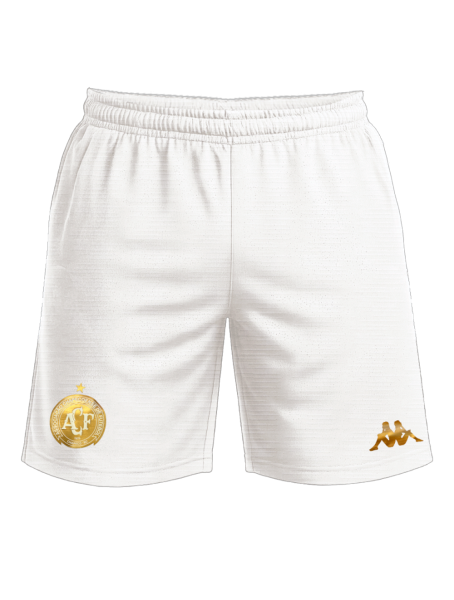 Shorts Chapecoense 2026 Away - Player Kombat - Branco/Dourado - Masculino 